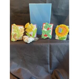 AVON Nightlight for All Seasons Daffodil Sunflower Acorn Holly Porcelain Covers